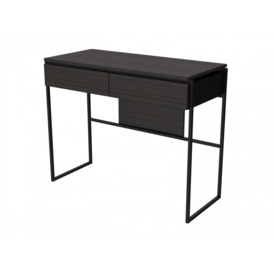 Gillmore Luxe - Dressing Table With Drawer In Black Stained Oak With Matt Black Frame Frame Colour: Matt Black, Unit Colour: Black Stained Oak