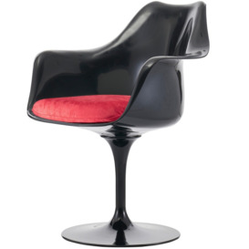 Fusion Living Black and Luxurious Raspberry Red Chelsea Armchair