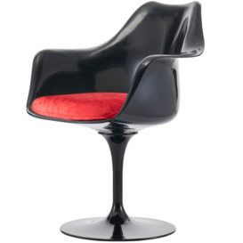 Fusion Living Black and Luxurious Red Chelsea Armchair