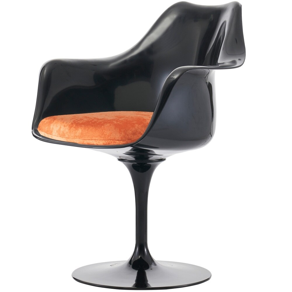 Fusion Living Black and Luxurious Orange Chelsea Armchair