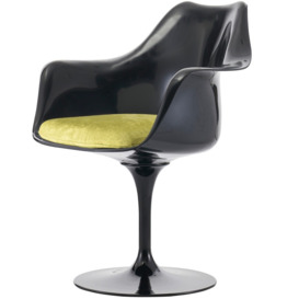 Fusion Living Black and Luxurious Green Chelsea Armchair