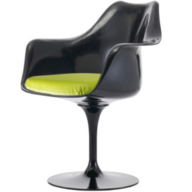 Fusion Living Black and Green PU Chelsea Armchair