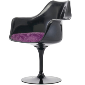 Fusion Living Black and Luxurious Purple Chelsea Armchair