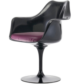 Fusion Living Black and Purple PU Chelsea Armchair