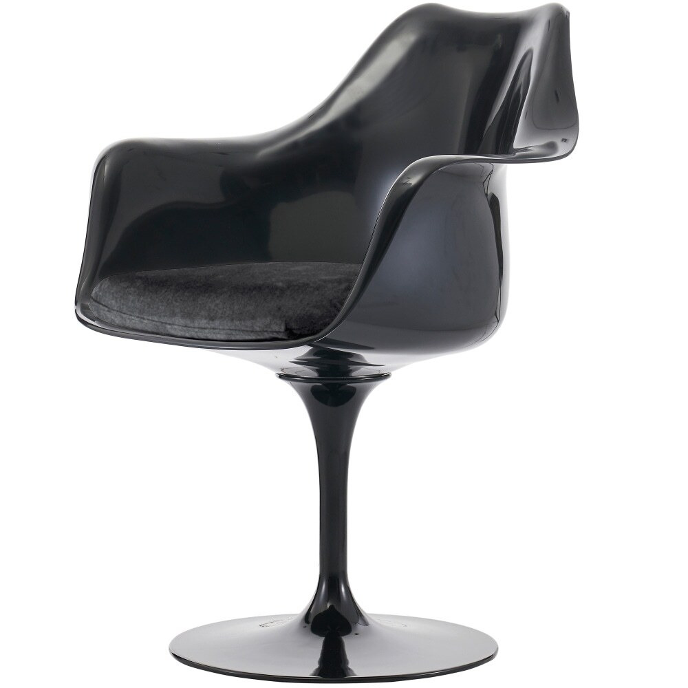 Fusion Living Black and Luxurious Black Chelsea Armchair