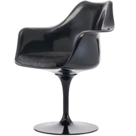 "Fusion Living Black and Luxurious Black Chelsea Armchair "