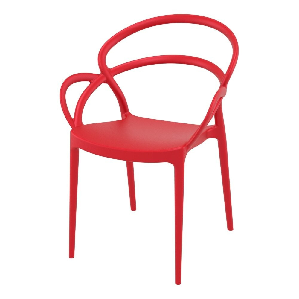 Fusion Living Mila Stackable Red Plastic Armchair Colour: Red