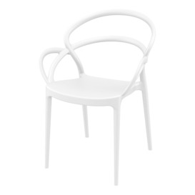 Fusion Living Mila Stackable White Plastic Armchair Colour: White
