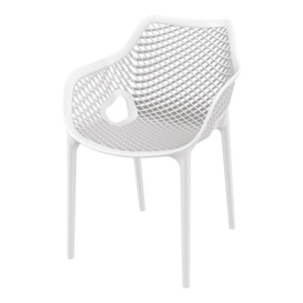 Fusion Living Air Plastic White Stackable Armchair Colour: White