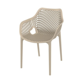 Fusion Living Air Plastic Taupe Stackable Armchair Colour: Taupe