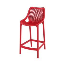Fusion Living Air Plastic Red Mid Height Bar Stool Colour: Red