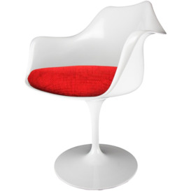 Fusion Living White and Textured Red Chelsea Armchair
