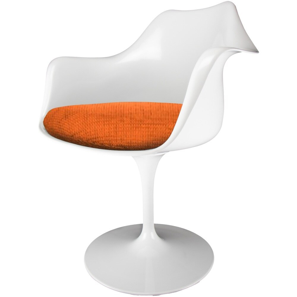 Fusion Living White and Textured Orange Chelsea Armchair