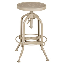 Fusion Living Industrial Champagne Metal Adjustable Barstool