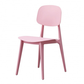 "Fusion Living Oslo Baby Pink Plastic Dining Chair "