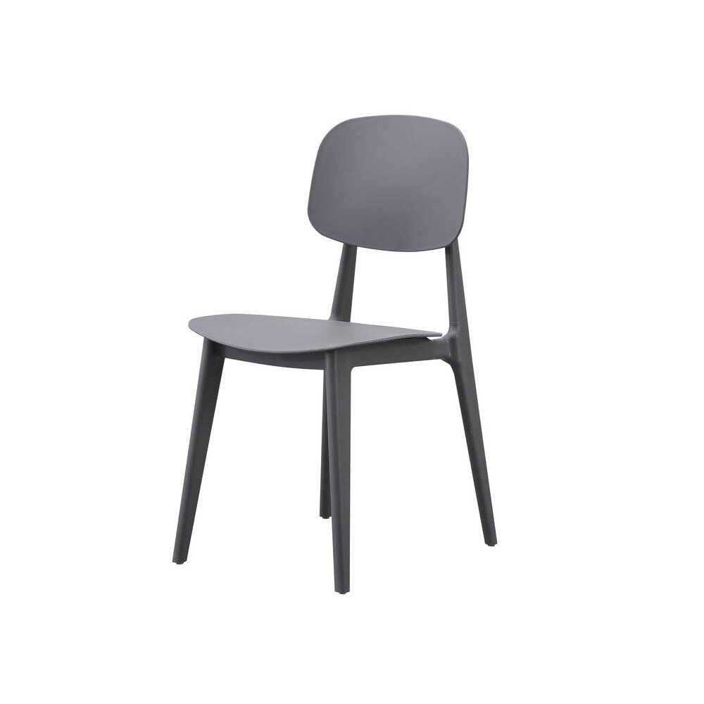 Fusion Living Oslo Dark Grey Plastic Dining Chair