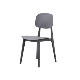 "Fusion Living Oslo Dark Grey Plastic Dining Chair "