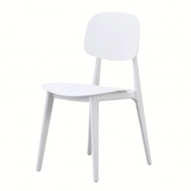 Fusion Living Oslo White Plastic Dining Chair