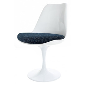 Fusion Living White and Textured Blue Chelsea Side Chair