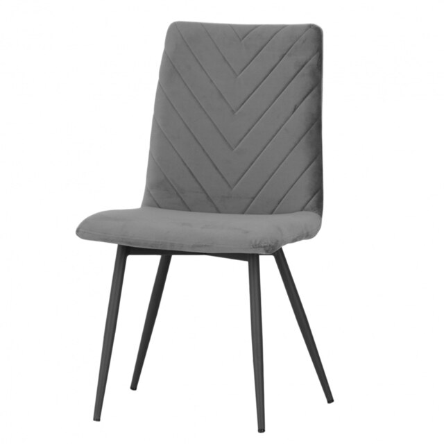 "Fusion Living Brooklyn Dark Grey Velvet Dining Chair (Set of 2) "
