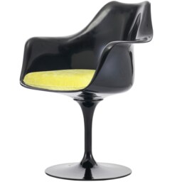 "Fusion Living Black and Luxurious Yellow Chelsea Armchair "