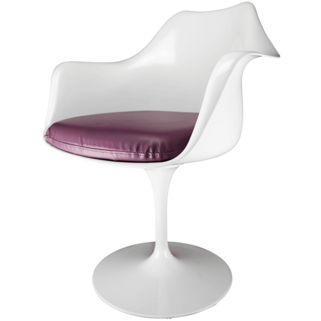 "Fusion Living White and Purple PU Chelsea Armchair "