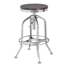 "Fusion Living Industrial Black Ash Wood and Silver Chrome Metal Adjustable Barstool "