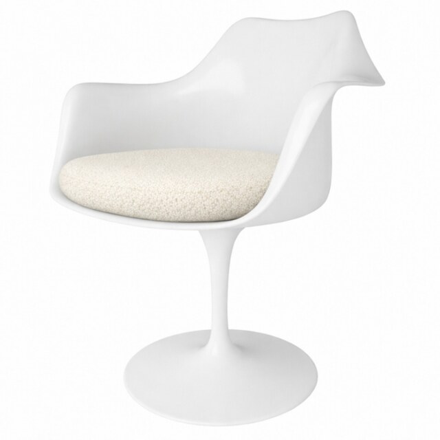 "Fusion Living White and Cream Boucle Chelsea Armchair "