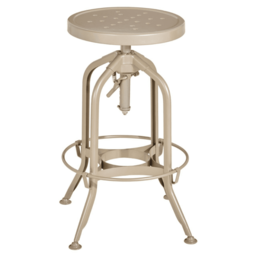 "Fusion Living Industrial Champagne Metal Adjustable Barstool "