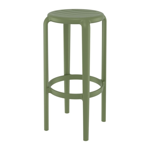 "Fusion Living Tom Olive Green Bar Stool 75cm "