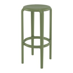 "Fusion Living Tom Olive Green Bar Stool 75cm "