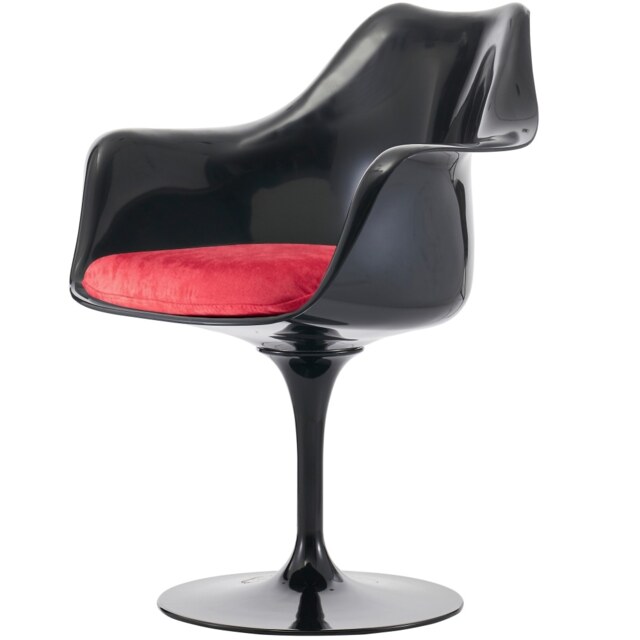 "Fusion Living Black and Luxurious Raspberry Red Chelsea Armchair "