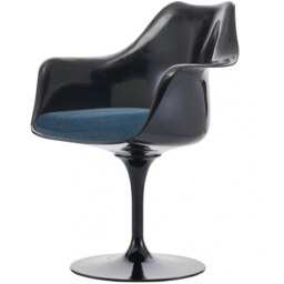 "Fusion Living Black and Velveteen Navy Chelsea Armchair "