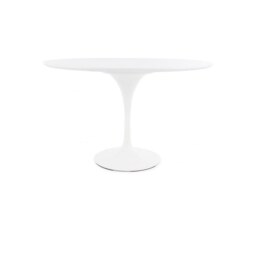 Fusion Living Chelsea Set - White Large Circular Table with Four Chairs - Luxurious Yellow Chair Colour: Luxurious Yellow