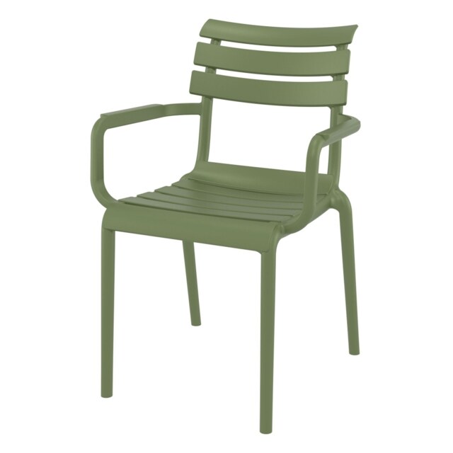 "Fusion Living Paris Olive Green Plastic Armchair "