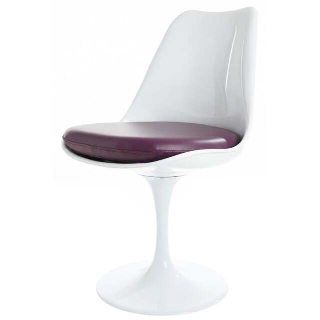 "Fusion Living White and Purple PU Chelsea Side Chair "