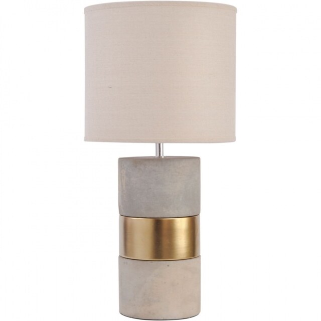 "Libra Furniture Contemporary Concrete and Gold Lamp "