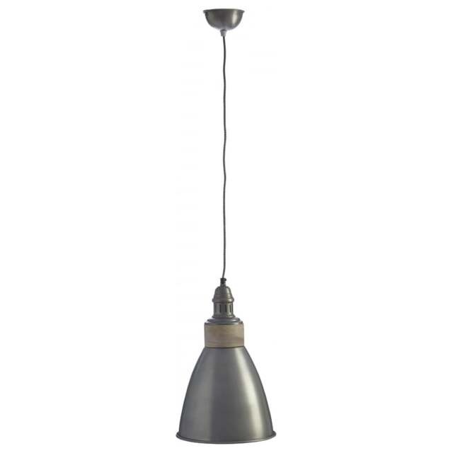 "Fusion Living Small Iron and Wood Domed Zinc Pendant "