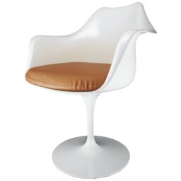 "Fusion Living White and Tan PU Chelsea Armchair "