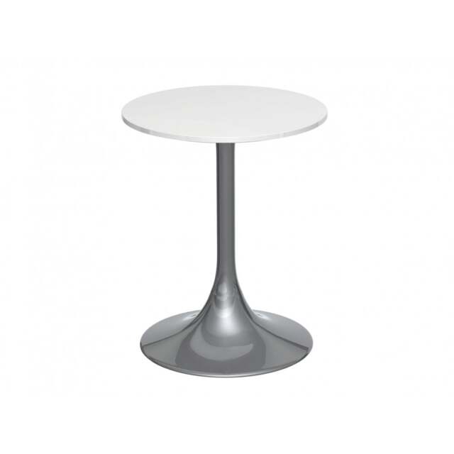 "Gillmore Pedestal Side Table White Gloss and Black "