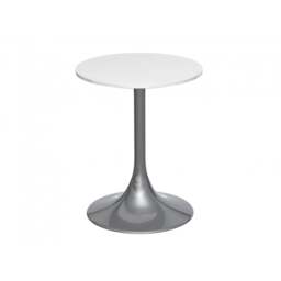 "Gillmore Pedestal Side Table White Gloss and Black "