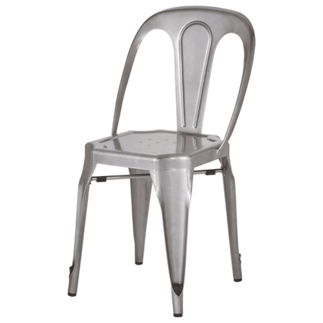 "Fusion Living Industrial Grey Metal Dining Chair "