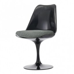 "Fusion Living Black and Velveteen Grey Chelsea Side Chair "