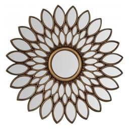 "Fusion Living Bronze Flower Circular Mirror "