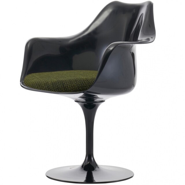 "Fusion Living Black And Textured Olive Green Chelsea Armchair "
