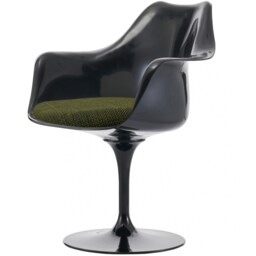"Fusion Living Black And Textured Olive Green Chelsea Armchair "