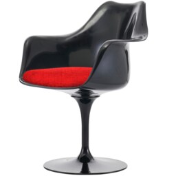 "Fusion Living Black And Textured Red Chelsea Armchair "