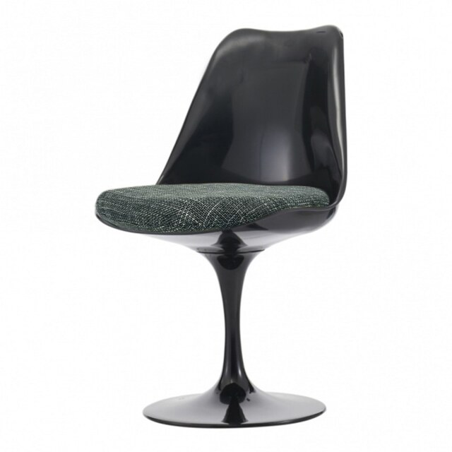 "Fusion Living Black and Textured Dark Grey Chelsea Side Chair "