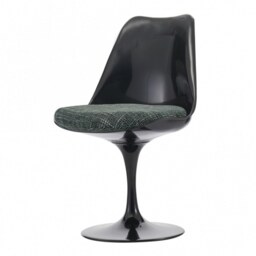 "Fusion Living Black and Textured Dark Grey Chelsea Side Chair "