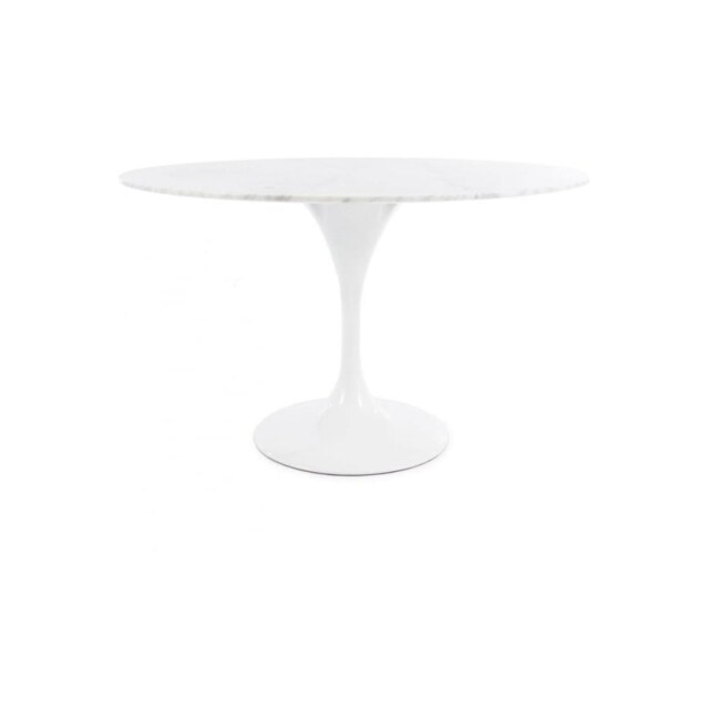 Fusion Living Chelsea Set - Marble Large Circular Table with Four Chairs - Luxurious Orange Chair Colour: Luxurious Orange